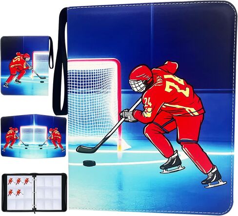 900 Cards Soccer Card Binder, 9-Pocket Card Collections Trading Card Binder 50 Pages Double-Sided Cards Holder with Zipper 3-Ring Card Album for Sports Soccer Card Sleeves Protectors in Kuwait