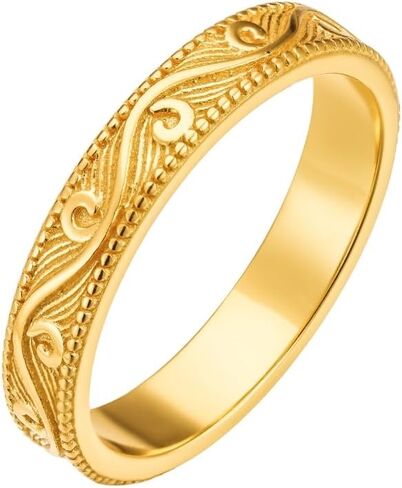 CAITLYNMINIMALIST بيان التراص خاتم أنيق 18K الذهب الفضة الاسترليني خاتم صغير للنساء هدية لها | تخريمية | in Saudi Arabia
