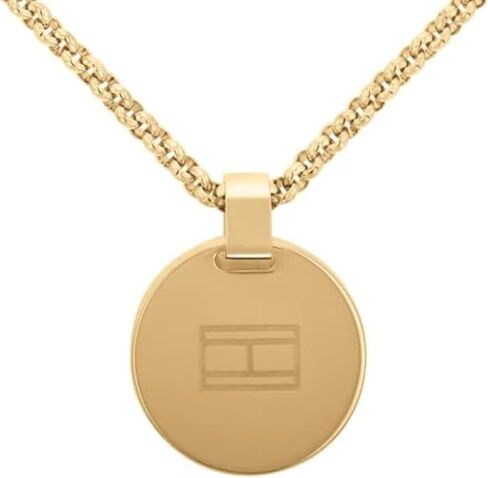 Tommy Hilfiger Women's Jewelry Ionic Gold Plated Steel, Black Onyx Stone Necklace, Color: Gold Plated (Model: 2780656) in Saudi Arabia