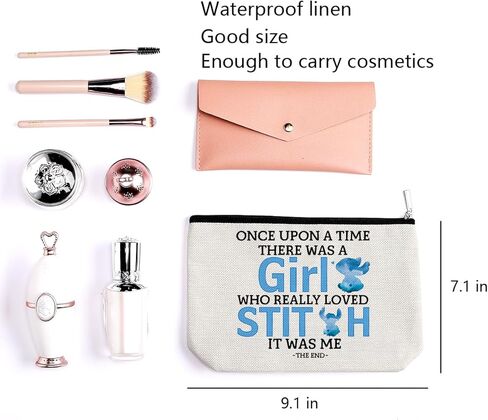 LONGXIN Cartoon Lover Gift Cute Cartoon Themed Cosmetic Make up Bag Travel Makeup Zipper Pouch Bag Birthday Gifts for Women Girls Friends in Saudi Arabia