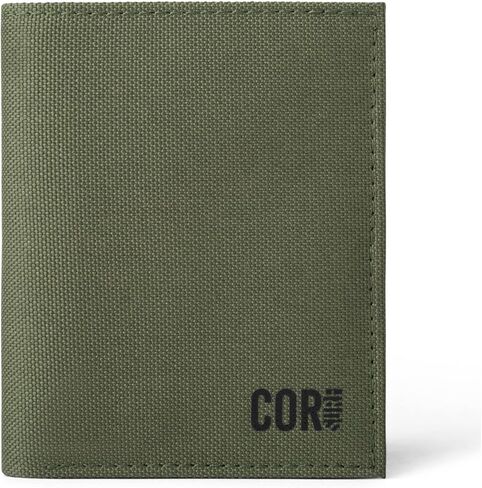 محفظة COR Surf Minimalist ثنائية الطي للرجال مع خاصية حجب RFID، إغلاق مغناطيسي، مقاومة للماء، مصنوعة من مواد معاد تدويرها، أسود (أسود) in Kuwait