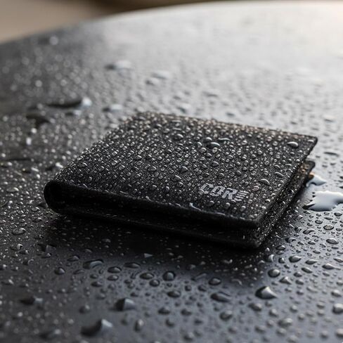 محفظة COR Surf Minimalist ثنائية الطي للرجال مع خاصية حجب RFID، إغلاق مغناطيسي، مقاومة للماء، مصنوعة من مواد معاد تدويرها، أسود (أسود) in Kuwait