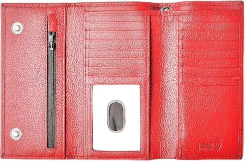 Genuine Leather Long Wallet for Men, Trifold & Checkbook, RFID Blocking, Multiple Card Slots, Zipper Coin Pocket - Design in U.S.A - Side Slip Bills Slots (J212B, Rustic Brown) in Saudi Arabia