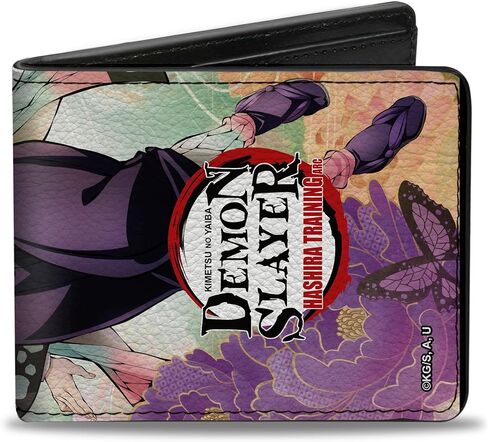Buckle-Down Demon Slayer Wallet, Bifold, Demon Slayer Shinobu Kocho Butterfly Pose and Title Logo, Vegan Leather in Saudi Arabia