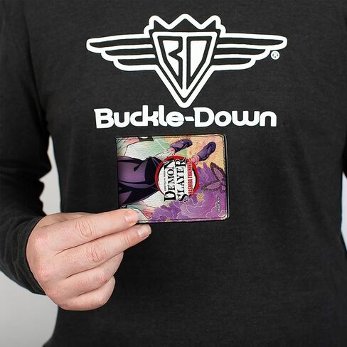 Buckle-Down Demon Slayer Wallet, Bifold, Demon Slayer Shinobu Kocho Butterfly Pose and Title Logo, Vegan Leather in Saudi Arabia