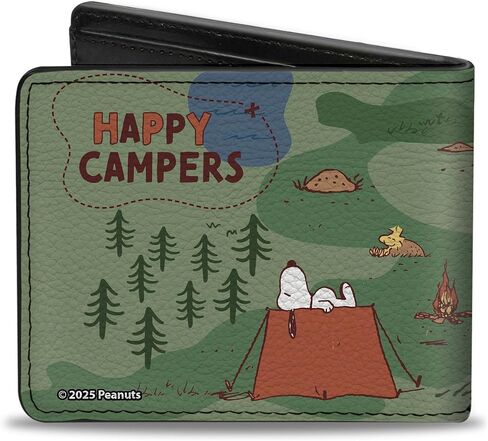 Buckle-Down Peanuts Wallet, Bifold, Peanuts Happy Camper Beagle Scouts Scenes, Vegan Leather in Saudi Arabia