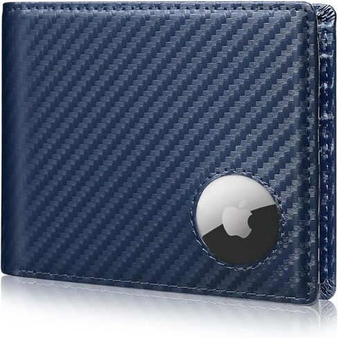 Mens Wallet with AirTag holder,Genuine Leather Bifold Wallets for Men RFID Blocking With 2 ID Window and 12 Cards Holders Gift Box (Coffee Brown) (Black) in Saudi Arabia