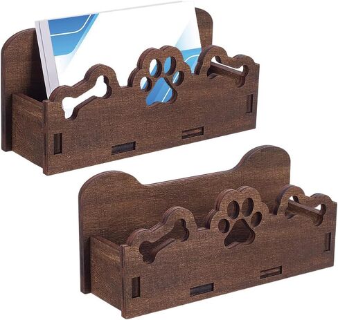 INFUNLY 2 Pack Lotus Flower Wood Business Card Holder 5.1x2.4x1.6 DIY Decorative Card Holders for Desk Open Postcard Organizer Wood Display Stand for Office Desktop Home Tabletop Organizer in Saudi Arabia