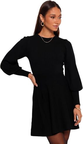 Petal & Pup Women's Gigi Long Sleeve Mini Dress-Black in Saudi Arabia