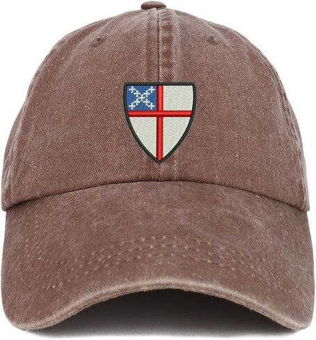 Trendy Apparel Shop Episcopal Shield Embroidered Washed Low Profile Cap in Saudi Arabia