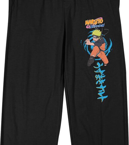 بنطال بيجامة نوم سريع الدوران للرجال باللون الأسود من Bioworld Naruto Shippuden Naruto Kanji in Saudi Arabia