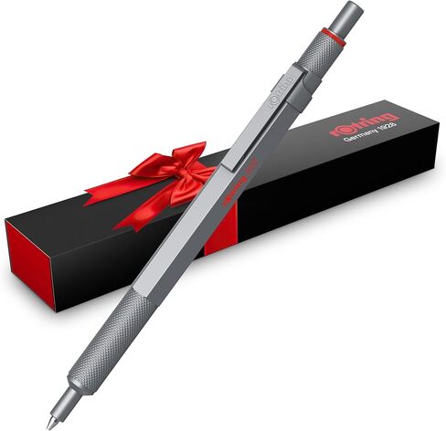 Rotring 600 Gel Pen | 0.55 mm | Black Ink | Black Metal Body Pen | Non-Slip Knurled Grip & Hexagonal Barrel | Refillable in Saudi Arabia