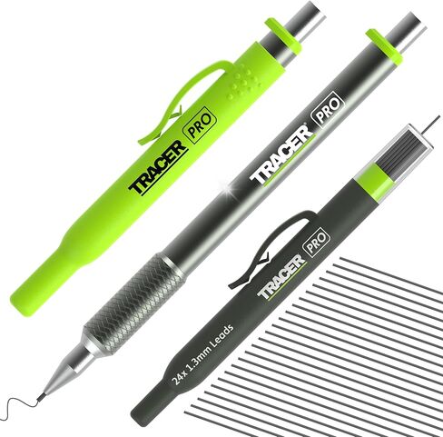 Tracer Pro Series Aluminium Deep Hole Construction Pencil with 6 x Replacement Lead Pack and accompanying Site Holsters - Construction Marking Kit - AMK1-PRO in Kuwait
