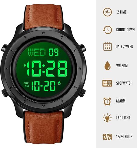 Mens Watch for Men Digital Watch Men's Wrist Watches LED Minimalist Stainless Steel Waterproof Stopwatch in Saudi Arabia