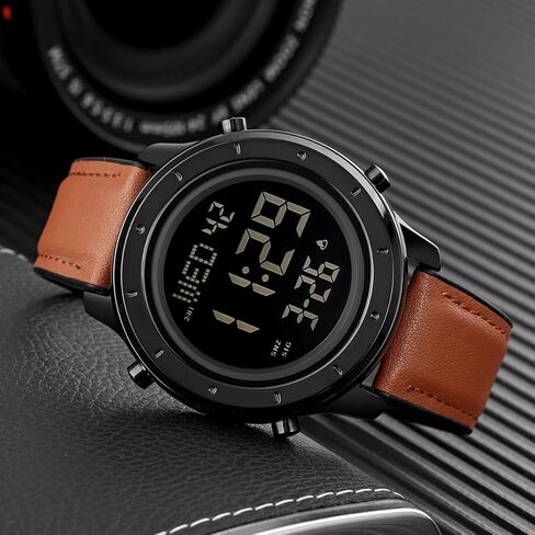 Mens Watch for Men Digital Watch Men's Wrist Watches LED Minimalist Stainless Steel Waterproof Stopwatch in Saudi Arabia
