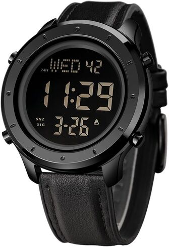 Mens Watch for Men Digital Watch Men's Wrist Watches LED Minimalist Stainless Steel Waterproof Stopwatch in Saudi Arabia