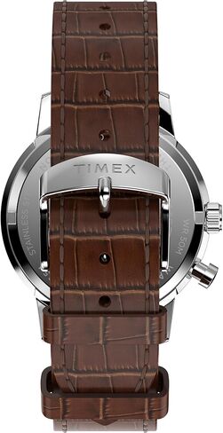Timex Men's Marlin Moon Phase 40mm Watch - Brown Strap Rose Gold-Tone Dial Stainless Steel Case in Saudi Arabia