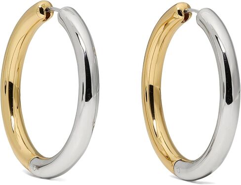 Kate Spade New York Brass Interlock Hoop Earrings in Saudi Arabia