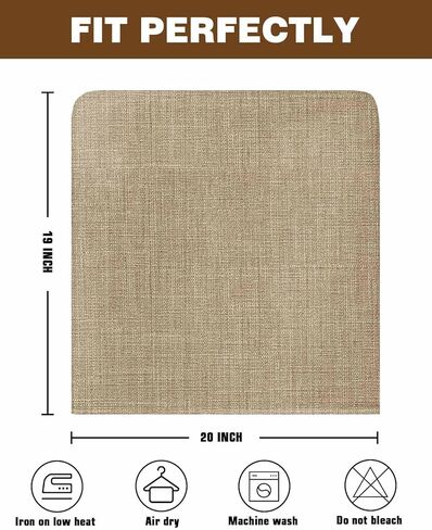Beige Chair Back Covers Set of 4, Solid Brown Color Burlap Removable Washable Chair Covers for Dining Chairs, Modern Farmhouse Decorative Dining Room Chairs Cover for Party Home Hotel Wedding in Saudi Arabia