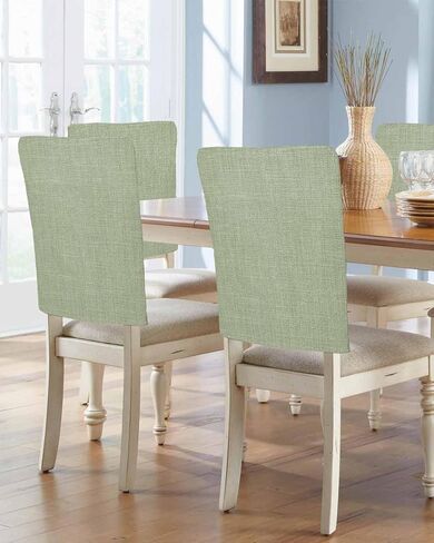 Beige Chair Back Covers Set of 4, Solid Brown Color Burlap Removable Washable Chair Covers for Dining Chairs, Modern Farmhouse Decorative Dining Room Chairs Cover for Party Home Hotel Wedding in Saudi Arabia