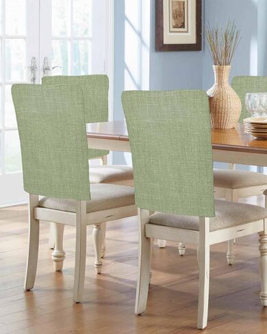 Beige Chair Back Covers Set of 4, Solid Brown Color Burlap Removable Washable Chair Covers for Dining Chairs, Modern Farmhouse Decorative Dining Room Chairs Cover for Party Home Hotel Wedding in Saudi Arabia