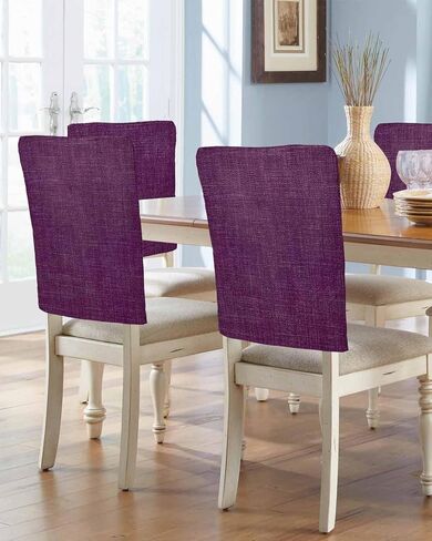 Beige Chair Back Covers Set of 4, Solid Brown Color Burlap Removable Washable Chair Covers for Dining Chairs, Modern Farmhouse Decorative Dining Room Chairs Cover for Party Home Hotel Wedding in Saudi Arabia
