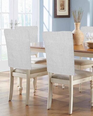 Beige Chair Back Covers Set of 4, Solid Brown Color Burlap Removable Washable Chair Covers for Dining Chairs, Modern Farmhouse Decorative Dining Room Chairs Cover for Party Home Hotel Wedding in Saudi Arabia