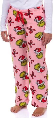 Dr Seuss The Grinch Pajamas Women's Bow and Santa Hat Aop Lounge PJ Pants (X-Small) in Saudi Arabia