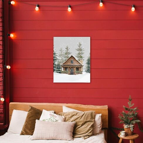 Stupell Industries Cozy Snowy Forest Cabin Canvas Wall Art, design by House Fenway, 30 x 24 in Saudi Arabia