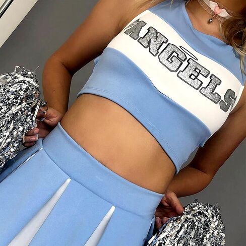 Dolls Kill Angel Cheerleader Halloween Costume - Heaven Outfit with Pom Poms by Trickz N' Treatz in Saudi Arabia