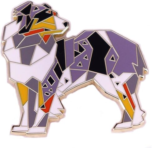 Border Collie Herding Sheepdog Dog Old Hemp Tricolour Breed Lovers 1.75" Enamel Pin Badge in Saudi Arabia