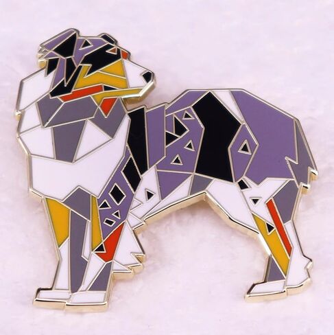 Border Collie Herding Sheepdog Dog Old Hemp Tricolour Breed Lovers 1.75" Enamel Pin Badge in Saudi Arabia