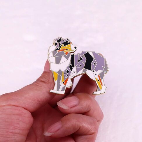 Border Collie Herding Sheepdog Dog Old Hemp Tricolour Breed Lovers 1.75" Enamel Pin Badge in Saudi Arabia