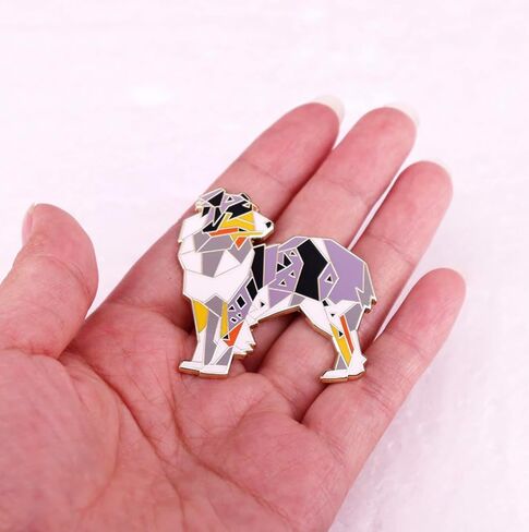 Border Collie Herding Sheepdog Dog Old Hemp Tricolour Breed Lovers 1.75" Enamel Pin Badge in Saudi Arabia