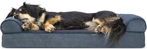 Furhaven Orthopedic Dog Bed for Large/Medium Dogs w/ Removable Bolsters & Washable Cover, For Dogs Up to 55 lbs - Plush & Suede Sofa - Deep Pool, Large in Saudi Arabia