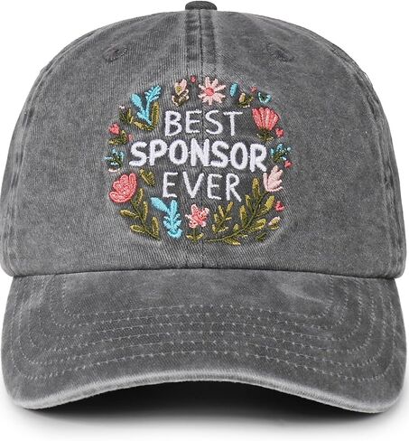InnoBeta Sponsor Gifts Cap for Women - Adjustable Vintage Washed Cotton Embroidered Hat - Confirmation Appreciation Gift - Grey in Saudi Arabia