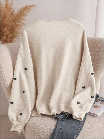 WDIRARA Women's Plus Size Heart Pattern Tie Front Cardigan Sweater Long Sleeve Knit Outerwear in Saudi Arabia