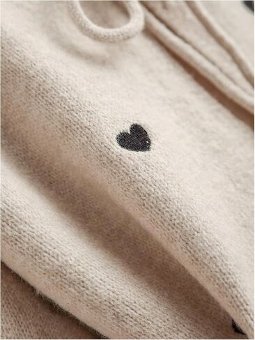 WDIRARA Women's Plus Size Heart Pattern Tie Front Cardigan Sweater Long Sleeve Knit Outerwear in Saudi Arabia