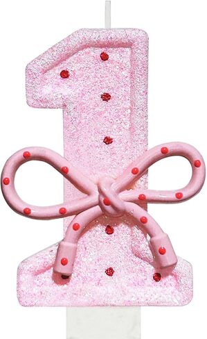 Pink Bow 10th Birthday Candle 3.26 inch Sweet Birthday Number 10 Candle for Cake Toppers Decorations for Showers Wedding Anniversary Celebration Party Supplies in Saudi Arabia