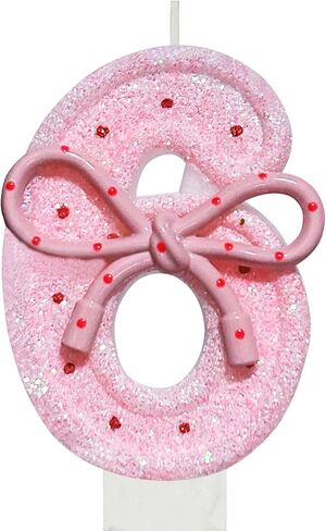 Pink Bow 10th Birthday Candle 3.26 inch Sweet Birthday Number 10 Candle for Cake Toppers Decorations for Showers Wedding Anniversary Celebration Party Supplies in Saudi Arabia
