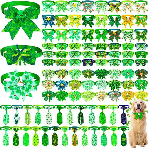 100 Pcs Christmas Dog Bow Tie Collar Bulk Pet Bow Tie Adjustable Dog Bowties Neckties Collars for Small Medium Pet Xmas Party Supply in Kuwait
