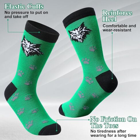 Shihanee 12 Pairs Wolf Funny Socks Gifts for Men Christmas Novelty Fun Wolves Animal Crew Socks Bulk for Men Dad Grandpa Wolf Lovers in Saudi Arabia