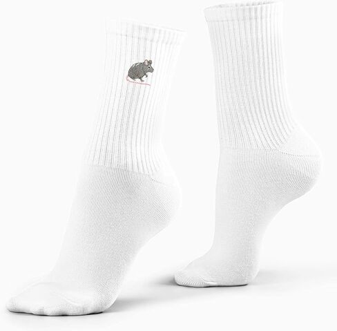 Mouse Embroidered Socks – Cute Animal Lover Gifts for Birthday, Christmas, Cozy Everyday Looks.(061) in Kuwait