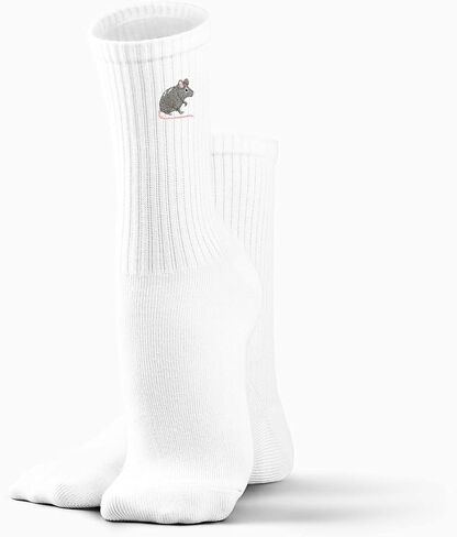 Mouse Embroidered Socks – Cute Animal Lover Gifts for Birthday, Christmas, Cozy Everyday Looks.(061) in Kuwait