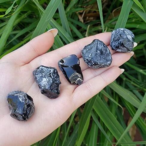 أحجار أباتشي تيرز أوبسيديان العلاجية الطبيعية من أحجار كريمة كريستالية - مجموعة من 5 قطع in Kuwait