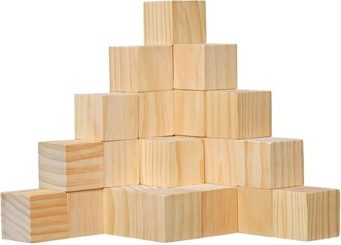 Ninekong 30 Pack Unfinished Wood Blocks, 2 Inch Solid Pine Cubes for Crafts in Kuwait