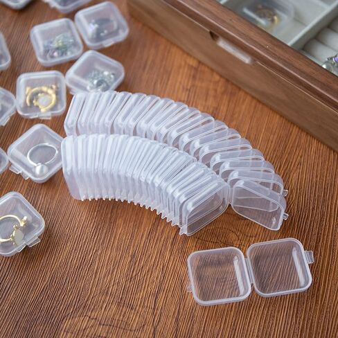 ‌20Pack Clear Jewelry Organizer Boxes‌ - Stackable Plastic Storage Containers for Earrings, Necklaces & Rings, with Dividers for Small Accessories in Saudi Arabia
