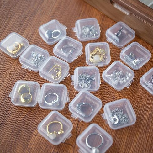 ‌20Pack Clear Jewelry Organizer Boxes‌ - Stackable Plastic Storage Containers for Earrings, Necklaces & Rings, with Dividers for Small Accessories in Saudi Arabia