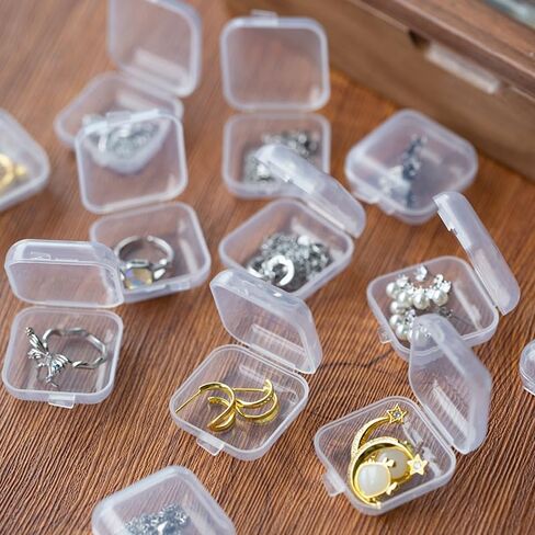 ‌20Pack Clear Jewelry Organizer Boxes‌ - Stackable Plastic Storage Containers for Earrings, Necklaces & Rings, with Dividers for Small Accessories in Saudi Arabia