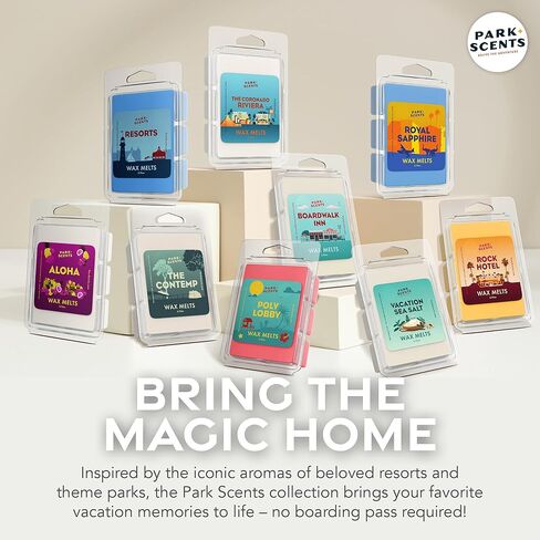 Park Scents Poly Lobby – Polynesian Resort Theme Park Luxury Hotel Candle Wax Melts – Wax Cubes – Strong Scent, Vegan Blend, Made in USA – Birthday Gifts for Women, Sister, Hostess (3 Pack – 18 Cubes) in Saudi Arabia